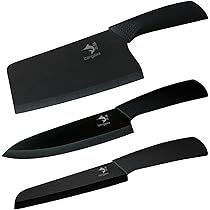 Amazon | 漁川 包丁セット 【3本鞘付セット】 【黒のセラミック