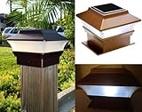 2pc Solar Power Garden Light Copper Color Plastic Square Deck Post Fence Mount 4"x4" Yard Lamp [並行輸入