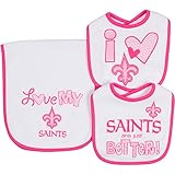 NFL Girls 2 Dribbler Bibs & 1 Burp Clothセット