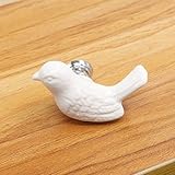 Liebeye 取っ手 ハンドル ピジョン 陶器 引き出し 漫画 キャビネット 引っ張る ハンドル スタイリッシュ ホワイト