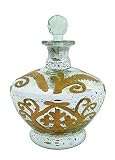 Creative Co-Op Antique Silver and Gold Decorative Etched Mercury Glass Bottle with Lid, Small