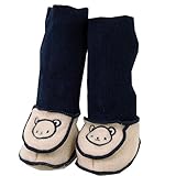 ルームシューズ(袋付) すべり止め付 ネイビー◇6-9cm