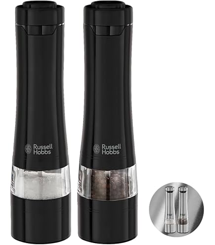 Russell Hobbs Electric Rock Salt and Pepper Grinder, Salt and