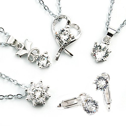 One&Only Jewellery 【SWAROVSKI福袋】 豪華5点セット スワロフスキー エレメンツ ネックレス ペンダント K18GP 正規ストーン採用 （イヤリングセット）