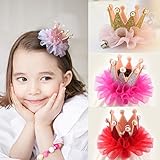 Pretty See　ヘアクリップ　クラウン　ベビー/子供用　王冠　ヘアアクセサリー　新生児 髪飾り 出産祝い　4点セット
