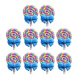Fenteer DIY工芸品　ロリポップ　ちょう結び　　ミニ　カラー　　10個入り　妖精の庭の盆栽　装飾　全2色 - 青