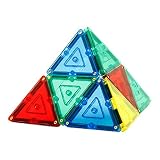 32個クリアカラー磁気建物ブロック12図形タイル、Preschool学校教育ゲーム
