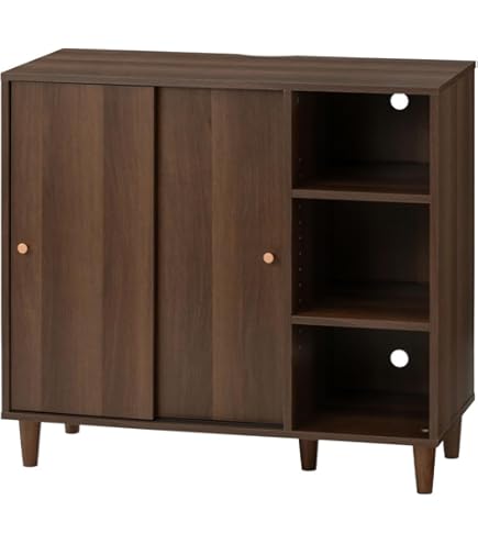 木目調キャビネット　棚　幅74 Amazon.co.jp: 壁面収納 キャビネット オープンラック 幅74 収納