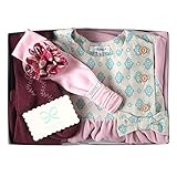 ソレイアード SOULEIADO リボンワンピース+タイツ80~90cm+ヘアバンド ギフトセット ピンク80cm 6325