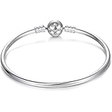 BORUO Sterling Silver Chain Bracelet Bangle Bracelet Style Snap Clasp Holiday Gifts Fits Troll Chamilia Carlo Biagi Zable Cha
