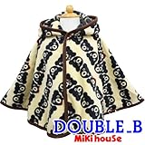 ダブルB(MIKIHOUSE) 総柄マント ブラックベア 70-90cm アイボリー（31）