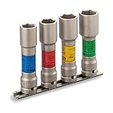 トネ(TONE) インパクト用薄形ロングホイルナットソケットセット(ホルダー付) HA404LN 差込角12.7mm 内容4点