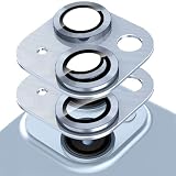 【2枚入り】Kakuki For iPhone 14 /iPhone 14 Plus カメラフィルム アイフォン14 /アイフォン14 プラス カメラ保護フィルム 耐衝撃 露出オーバー防止 アルミ合金 カメラカバー([2枚]iPhone 14 / 14 Plus, ブルー)