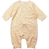《春秋冬対応》 LoveLoveKids(ラブラブキッズ) ガーゼ裏毛ハートPtフィットモンキーオール 80cm /オレンジ NO.KK-31-1430