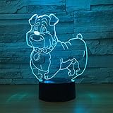 3d犬ナイトライトテーブルデスクOptical Illusionランプ7色変更ライトLEDテーブルランプXmasホームLove Brithday子供キッズ装飾おもちゃギフト