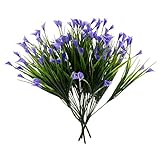 B Blesiya 美しい　人工カラユリ　フラワー　ブーケ　ウェディング　ホーム　花　装飾　4本　全6色　　 - 紫