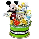 出産祝い おむつケーキ ディズニー ミッキーがプレイーボール！ 男の子 パンパース 26枚 オムツ ケーキ M