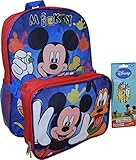 Disney Mickey Mouse 16" Backpack W/ Detachable Lunch Box & Bonus 6pk Pencils [並行輸入品]