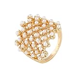 かわいい日韓系の新型満式真珠の指輪 手作りの制作 アイデアプリンセスの王冠 プロポーズ結婚手のアクセサリー