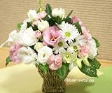 【お盆・お供え花】【お悔やみのお花】【お盆のお花】お供え用のフラワーアレンジメント（生花）ピンク・ホワイト FL-OS-902