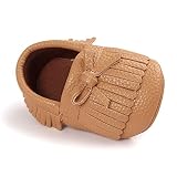 Toubaby 幼児の赤ちゃん秋冬タッセルファーストシューズ乳児靴 ろく色 (13CM, 淺ブラウン)
