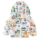 COCO1YA(ココイチヤ) 子供用 春夏 日焼け止め 紫外線 冷房 対策 薄手 男女兼用 涼しい 可愛い 蚊を防ぐ 通気性良い コート 軽い 車プリント