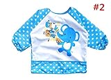 edealing(TM) 1PCSベイビーロングスリーブ防水給餌長袖よだれかけアートエプロンドリブルキャッチャー
