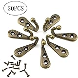 URBEST 20個ブロンズトーンヴィンテージスタイル壁マウントSingle服のフックハンガー吊り下げタオル、スカーフ、バッグ、