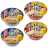 明星 別格麺神 詰め合わせ 2種類 4個セット | 別格麺神 横浜家系豚骨醤油×2個 別格麺神 京都鶏白湯×2個 | もはや生めん、もっちり食感の極太麺