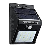 Patech 16 LED ソーラーライト センサー搭載 夜間自動点灯 屋外照明/軒先/壁掛け/庭先/玄関周りなどのライト 防水