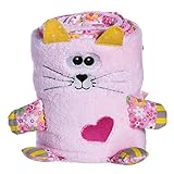 Pink Kitten Rolled Baby Blanket by Blossoms & Buds
