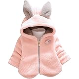 YY-Natuhi ベビー服 女の子 ファーコート ファージャケット アウター 秋冬 ふわふわ フェイクファー 可愛い キッズ服 子供服 クリスマス お正月 通園 フード付き (1ピンク, 85cm)