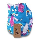 iZiv新生児1厚いおむつ付きオーガニック幼児防水/調整/再利用可能/洗えるポケット布おむつのフィット赤ちゃん0.5-3歳(ユニコーン)