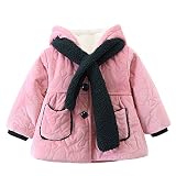 コート POTOJP キッズ服 ジャケット ウザギちゃん 子供 カーディガン フード 付け ハートプリント 棉混纺製 上着 長袖 子供服 女の子 幼児 アウター 春秋冬 防寒 棉服 (ピンク, 130