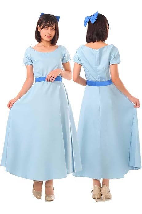 Amazon.co.jp: [mrcos] ウェンディ コスプレ衣装 ワンピース 髪飾り  