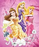 Disney Princess Shining Flowers Belle Aurora Rapunzel Tangled 40x50 Mink Style Blanket in Gift Box b