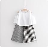 （ AngelKids ） ナチュラル風 ベビー キッズ ゆる感 カットソー ギンガムチェック ガウチョパンツ セットアップ (95ｃｍ) …