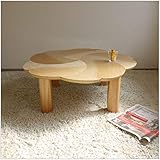 座卓 PETALペタル 円卓 直径90cm 風車模様 ちゃぶ台 北欧風ジャパニーズデザイン 座卓 リビングテーブル 北欧ジャパニーズモダン ローテーブル 日本製 国産 机 木製 ナチュラル モダンリビング まる 丸 円 ナチュラル(直径90