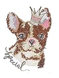 フレンチブルドッグ スパンコール 刺繍 ワッペン アップリケ アイロン パッチ ブラック ゴールド キラキラ フレブル ボストンテリア ブルドッグ 犬 ドッグ 手作り ハンドメイド カスタム DIY リメイク デコ オリジナル (ブラウン＆ゴールド)