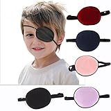 Phenovo　子供　絹　交換可能　調節可能　アイパッチ　アイシェード　アイマスク　スムーズ　海賊　全5色 - バーガンディ