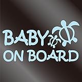 nc-smile ハワイアン BABY ON BOARD ホヌ ステッカー ミルキーブルー
