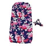 Baoblaze ベビーブランケット　ベビーおくるみ　寝袋　男の子　女の子　ヘッドバンド付き　綿製　出産祝い　写真用　全9種類 - 青い花