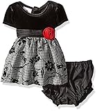Marmellata Baby Girls' Pretty Party Dress Black/Red Rose 3-6 Months [並行輸入品]