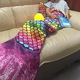 Danti 2016 Super Soft Cute Color Handmade Mermaid Tail Blanket apply on all seasons (S, Rainbow) by 