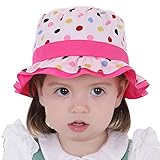 ARAUS　子供　帽子　日よけ帽　サンハット　フィッシャーマンハット　盆地帽子　日よけ止め　日焼け防止　着色されたドット　吸汗　速乾　遮光　かわいい　女の子　幼児　赤ちゃん　キッズ　ベビー　春　夏　秋