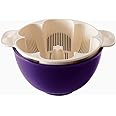 銀しゃり名人 茄子紺 手を濡らさず美味しいご飯が炊ける米とぎ器 1合〜5合用