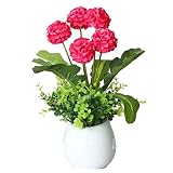 Linyuan 安定した品質 Artificial Flowers 造花 5 Head Small Hydrangea Bush with Buds for Indoor Decoration