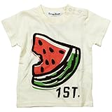《初夏盛夏対応》 BateauBleue(バトーブルー) 天竺すいかPt半袖Tシャツ 95cm/Iv NO.AH-1751321