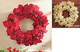GlitteryクリスマスポインセチアWreath 20 Inches 27139 GOLD