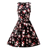 ワンピース POTOJP クリスマスプリント ドレス スリム Aラインワンピース 大人用 ノースリーブ クリスマスプリント 仮装ドレス 可愛いレーススカート 秋冬 膝丈スカート 細身 女の子 女性用 